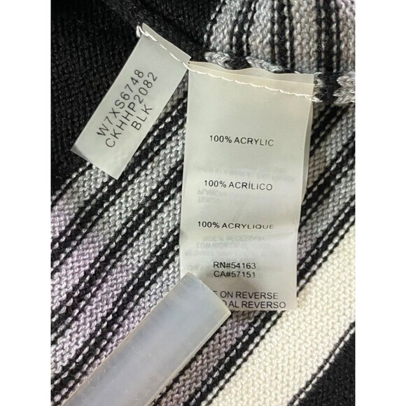 Calvin Klein Asymmetrical Striped Split Side Hem Pullover Crewneck Sweater Sz 1X - Picture 3 of 11